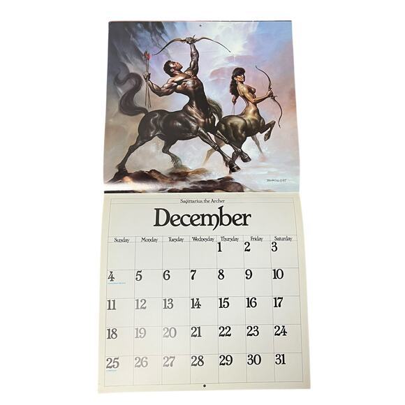 1988 Boris Vallejo Fantasy Zodiac Calendar same dates again in leap year 2044 - Picture 14 of 15